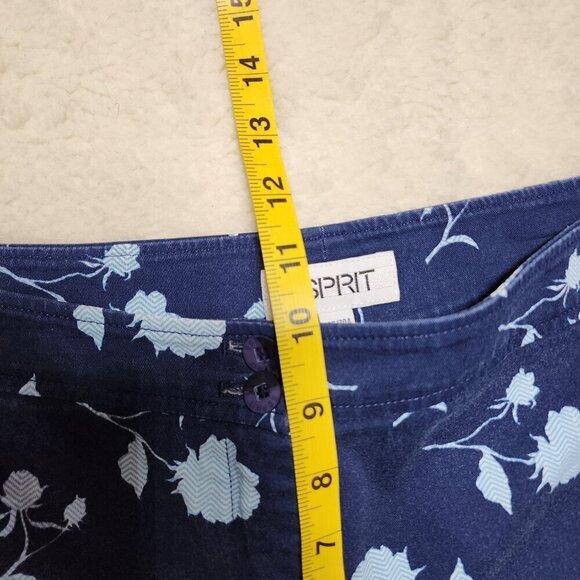 Esprit Ankle Pants Baggy Size 32 Blue Straight Stretch Casual Graphic Print - Picture 4 of 6